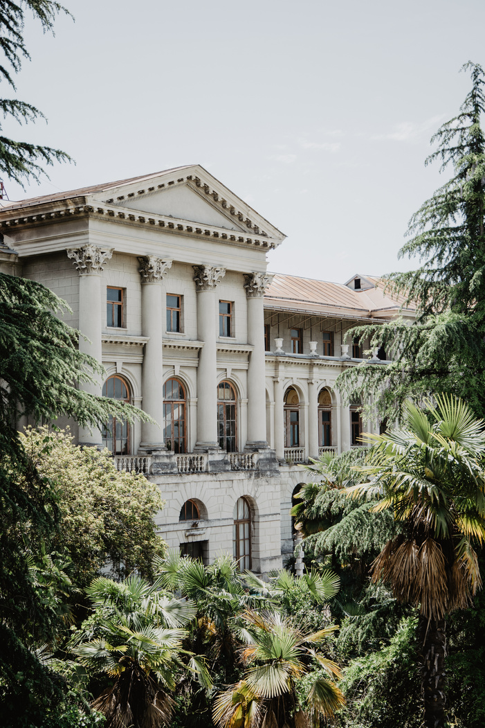 Facade of an Abandoned Sanatorium in Sochi, Russia